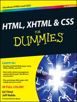 cover image of HTML, XHTML & CSS For Dummies